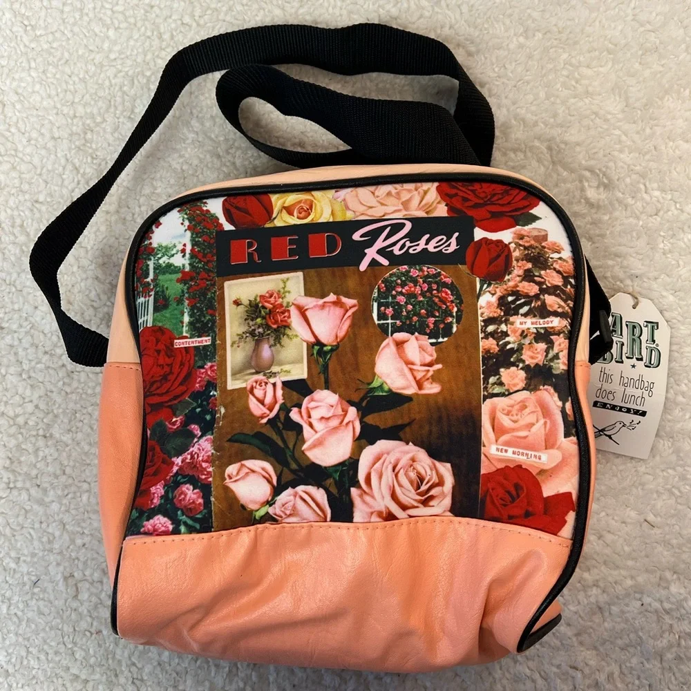 Artbird Lunch Crossbody Bag with Roses Collage Print